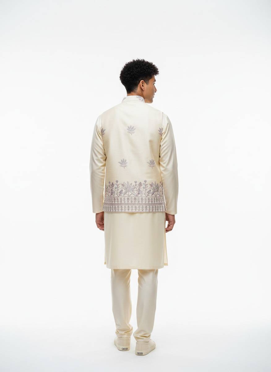 click n buy Men Kurta Pant Ethnic Jacket Set — photo 4
