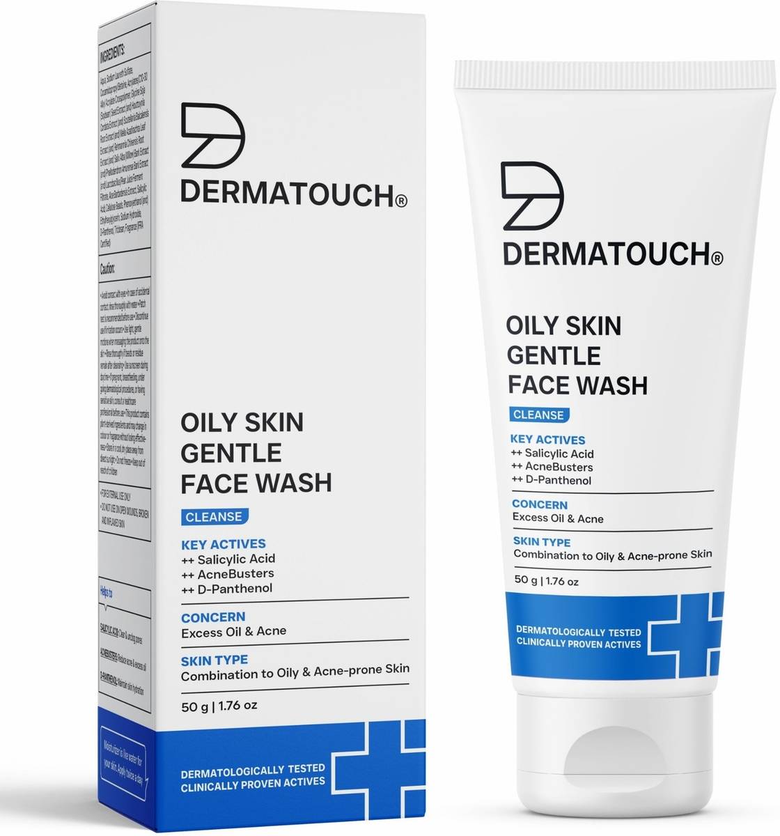 Dermatouch Oily Skin with Salicylic Acid & AcneBusters for Acne, Oil Control & Clogged Pores Face Wash