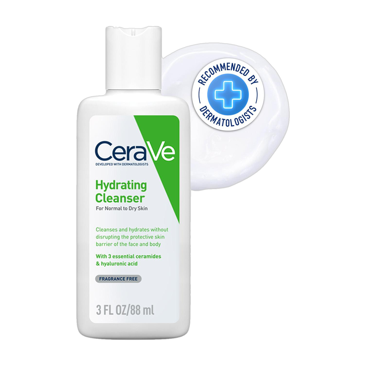 CeraVe Hydrating Cleanser For Dry Skin with Ceramides & Hyaluronic Acid Face Wash