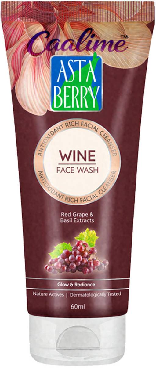 Caalime Astaa Berry Wine | Antioxidant Rich Cleanser with Red Grape & Basil Extracts|Pack of 1 Face Wash