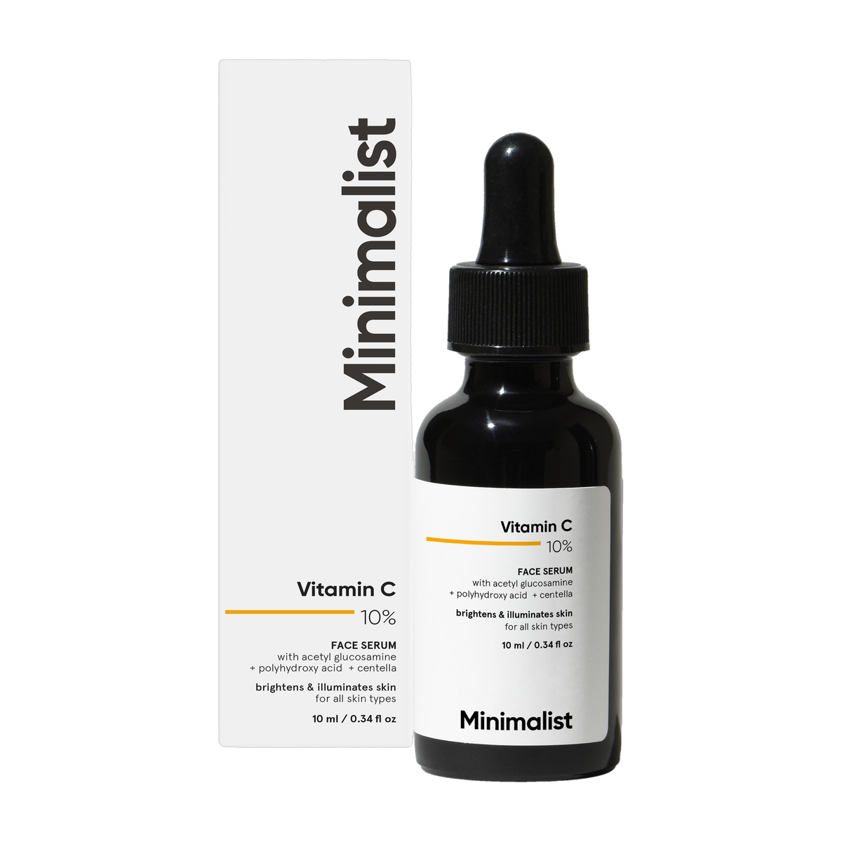 Minimalist 10% Vitamin C Face Serum for Men & Women | Skin Brightening, Glow & UV Damage Repair | Stable Vitamin C Skincare
