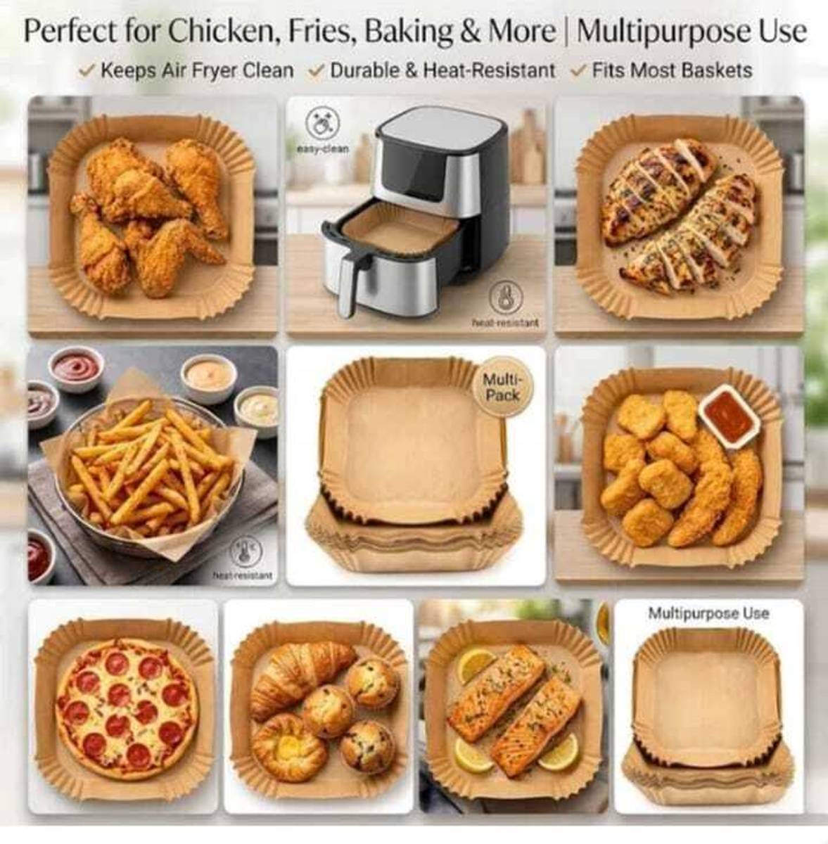 Air fryer,Air fryer liner,Baking & Cooking Tray OIl-proof Air fryer Tray Air Fryer — photo 4