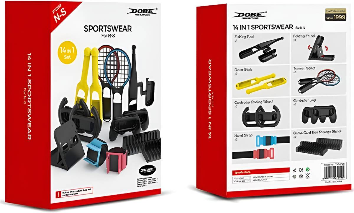 HG WORLD Dobe 14-IN-1 Sportwear NS-0125 For Nintendo Switch Oled |V2 Console, Hand Strap Gamepad