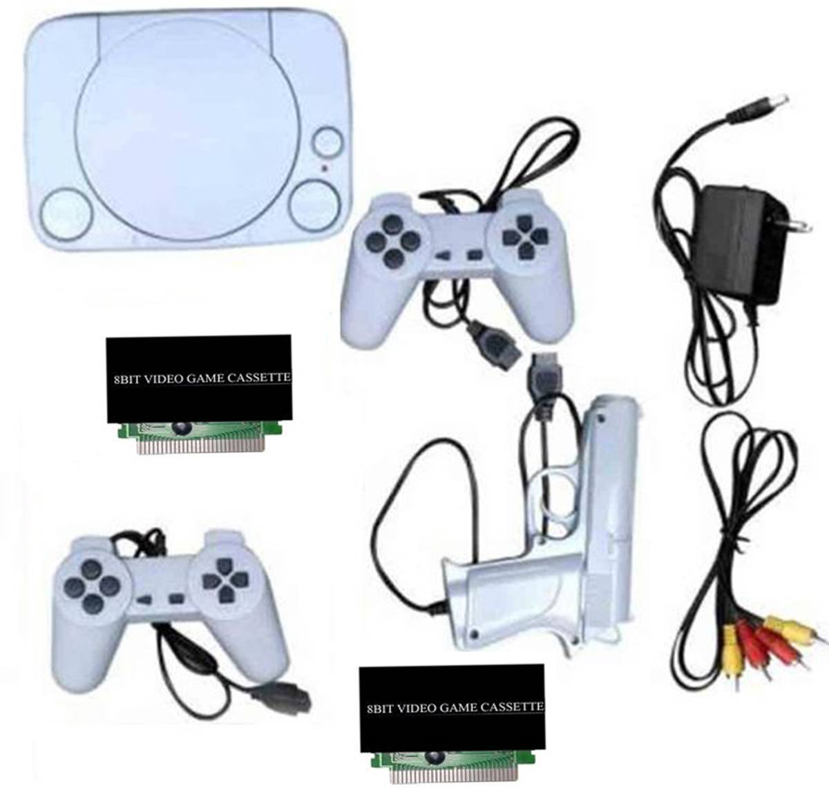 GARNER 8 Classic TV Game new 2 Cassette Inbuilt Console NA GB with Contra, Super Mario Bros, F1 Race, Cricket Game