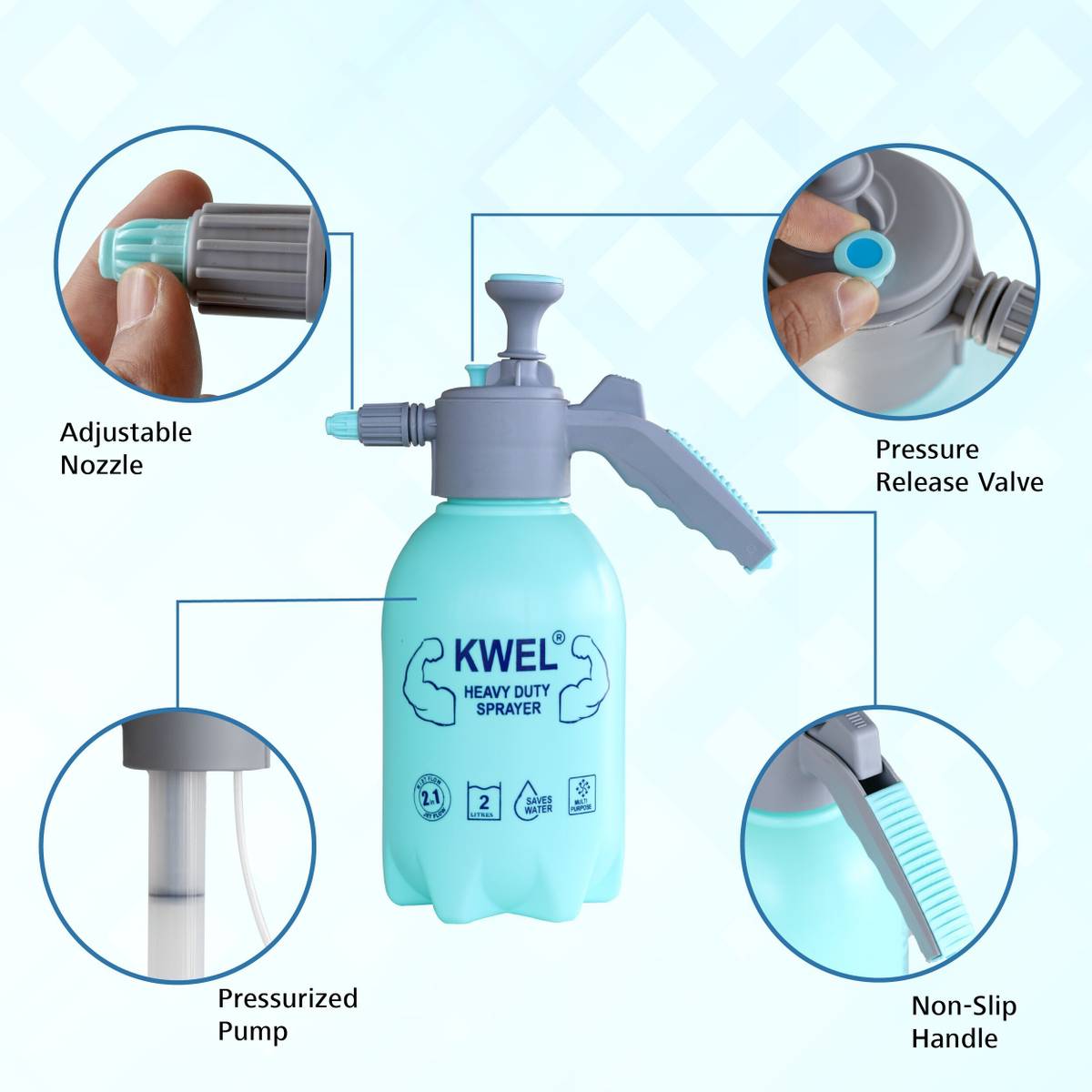 KWEL Heavy duty sprayer with Garden weeder Garden Tool Kit — photo 3
