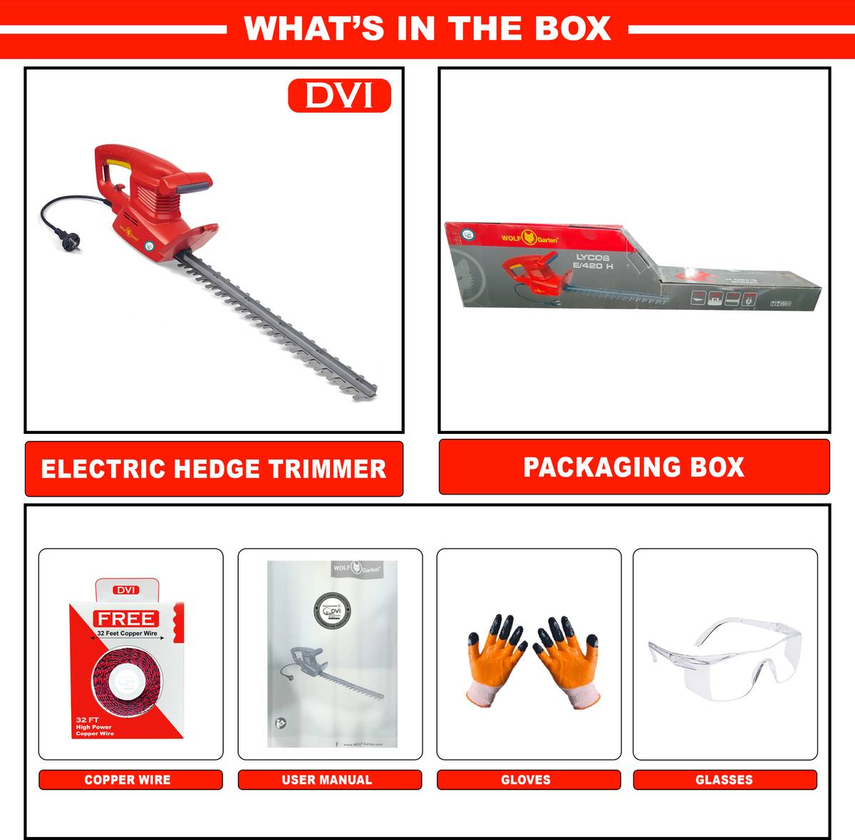 DVI 400 Watt Electric Hedge Trimmer with 18 Inch Blade Ideal Use for Trimming shrubs Corded Grass Trimmer — photo 5