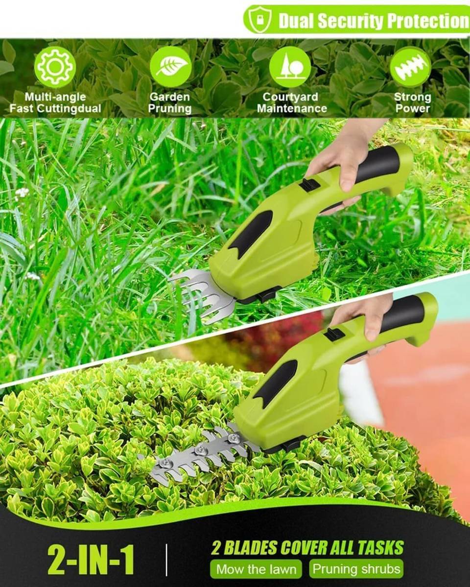 Luranol 2-in-1 Grass and Plant Cutter| Hand Held Grass Hedge Trimmer Battery Powered Cordless Grass Trimmer — photo 4