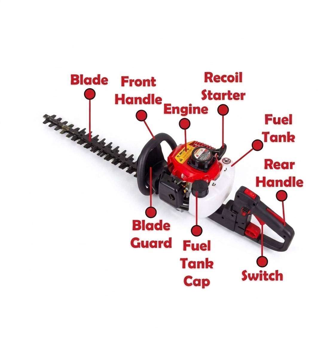 Petrol Hedge Trimmer With 2-stroke 25.6-cc 24-inch Bar Length | HT-600 Corded & Cordless Grass Trimmer — photo 2
