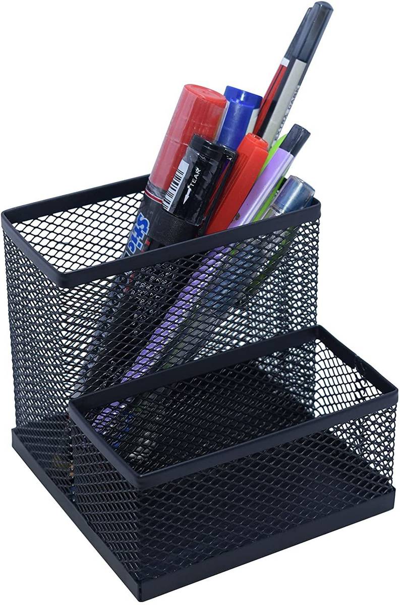 2 Compartments Metal Pen Holder — photo 2