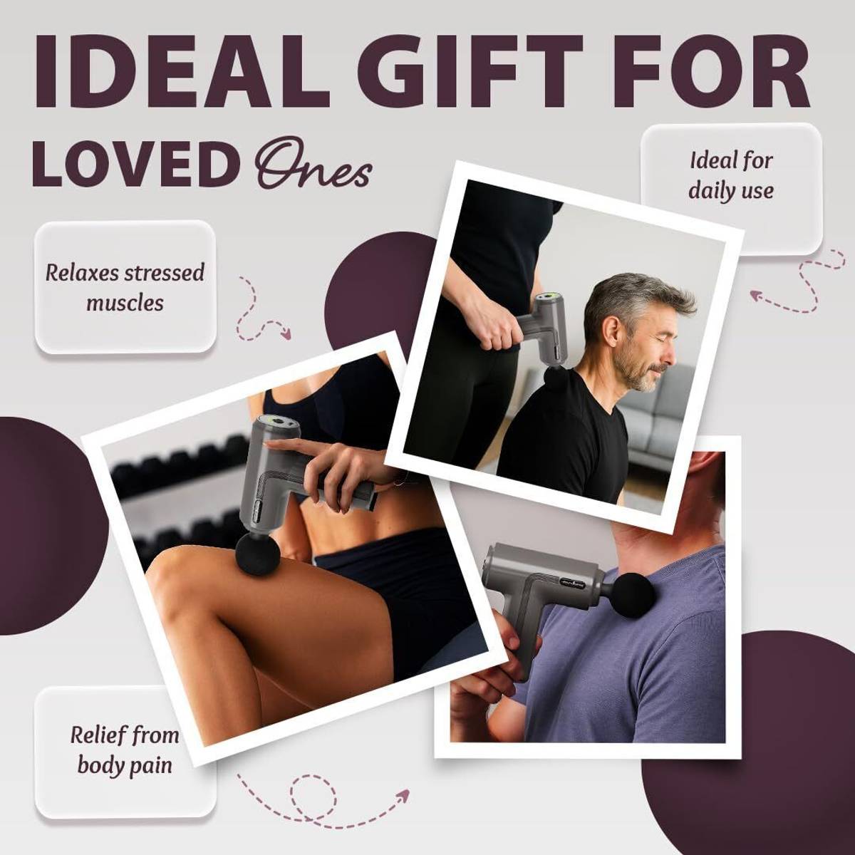 RT GLOBAL Deep Relief Tissue Muscle Massage Gun with High Torque Motor Ergonomic Grip R81 — photo 4