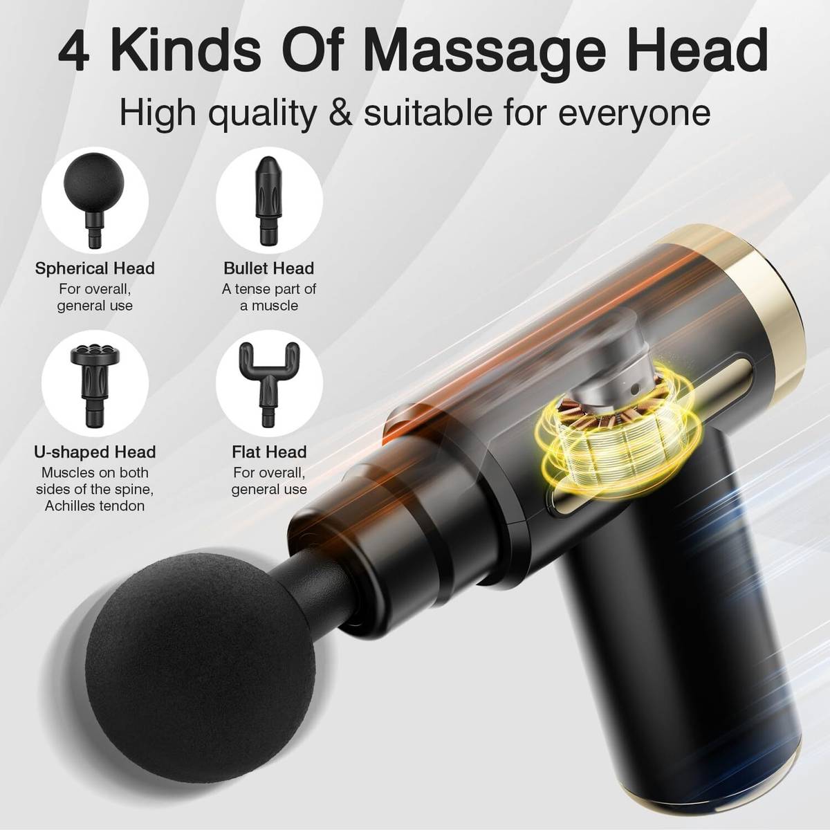 Full Body Pain Relief Gun Massager – Cordless & Travel-Friendly — photo 3