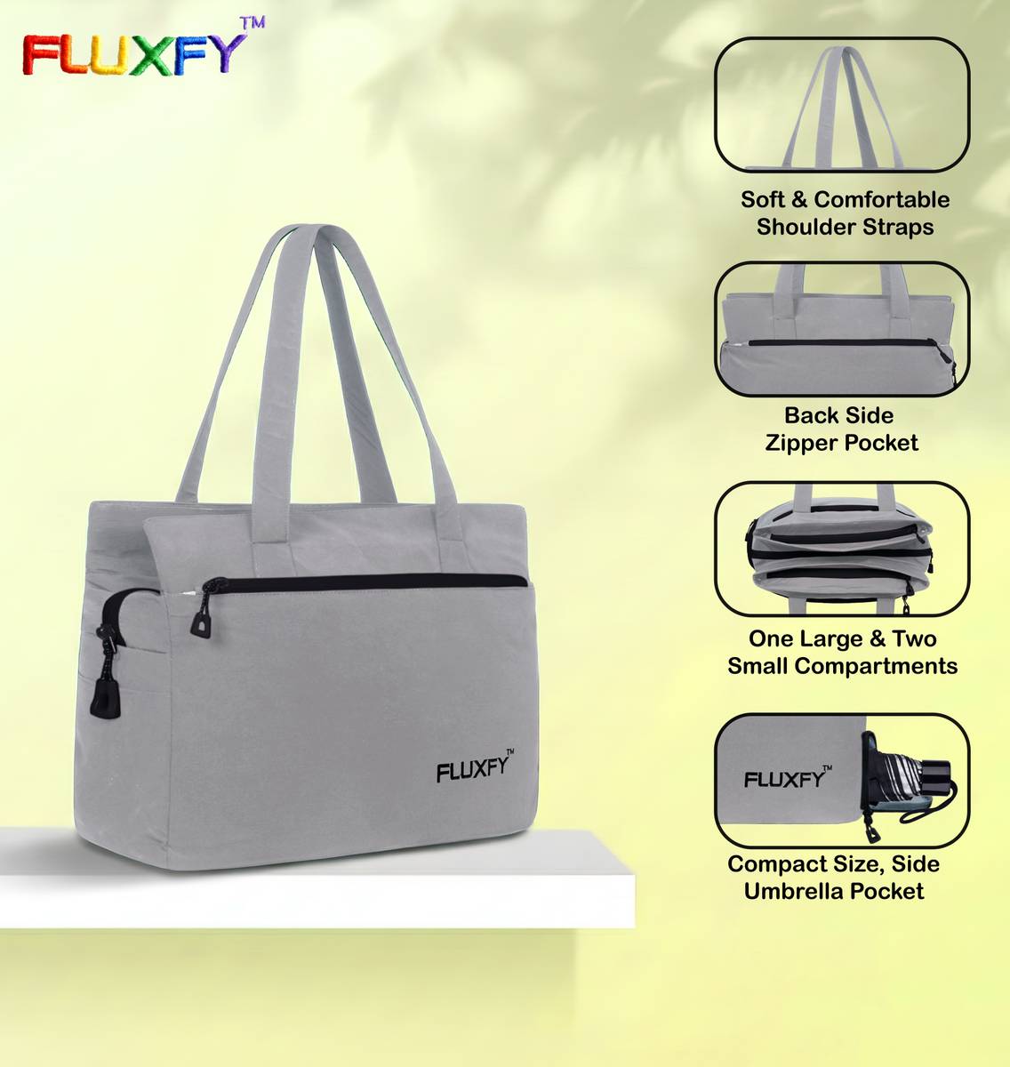 FLUXFY Women Grey Shoulder Bag — photo 5