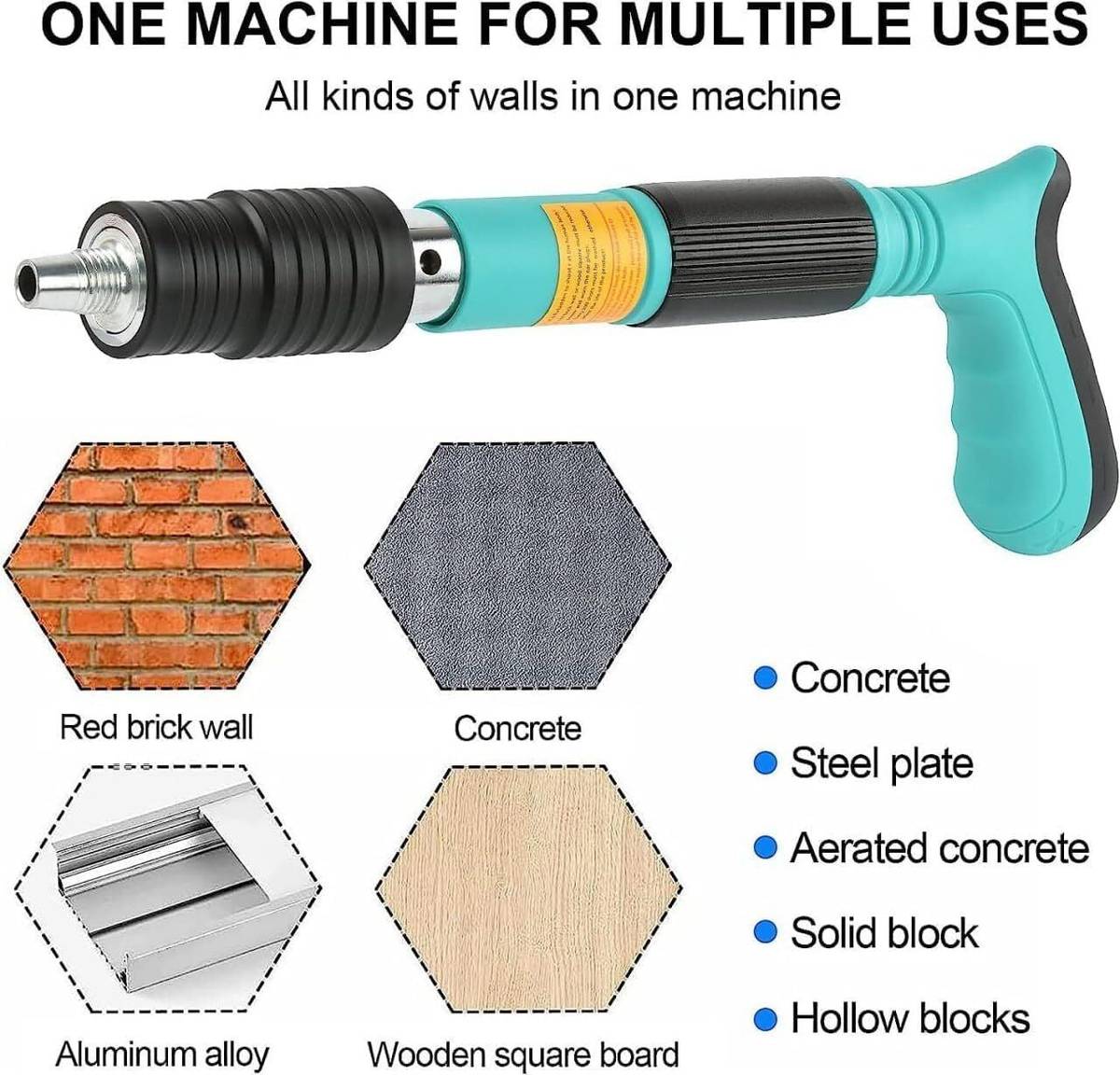 Mini Nail Shooting Machine Nail Wall Fixing Tool Power & Hand Tool Kit Nail Wall Fixing Tool For Cement Walls, Household Woodworking 20pc Nails Cordless  Nailer — photo 4