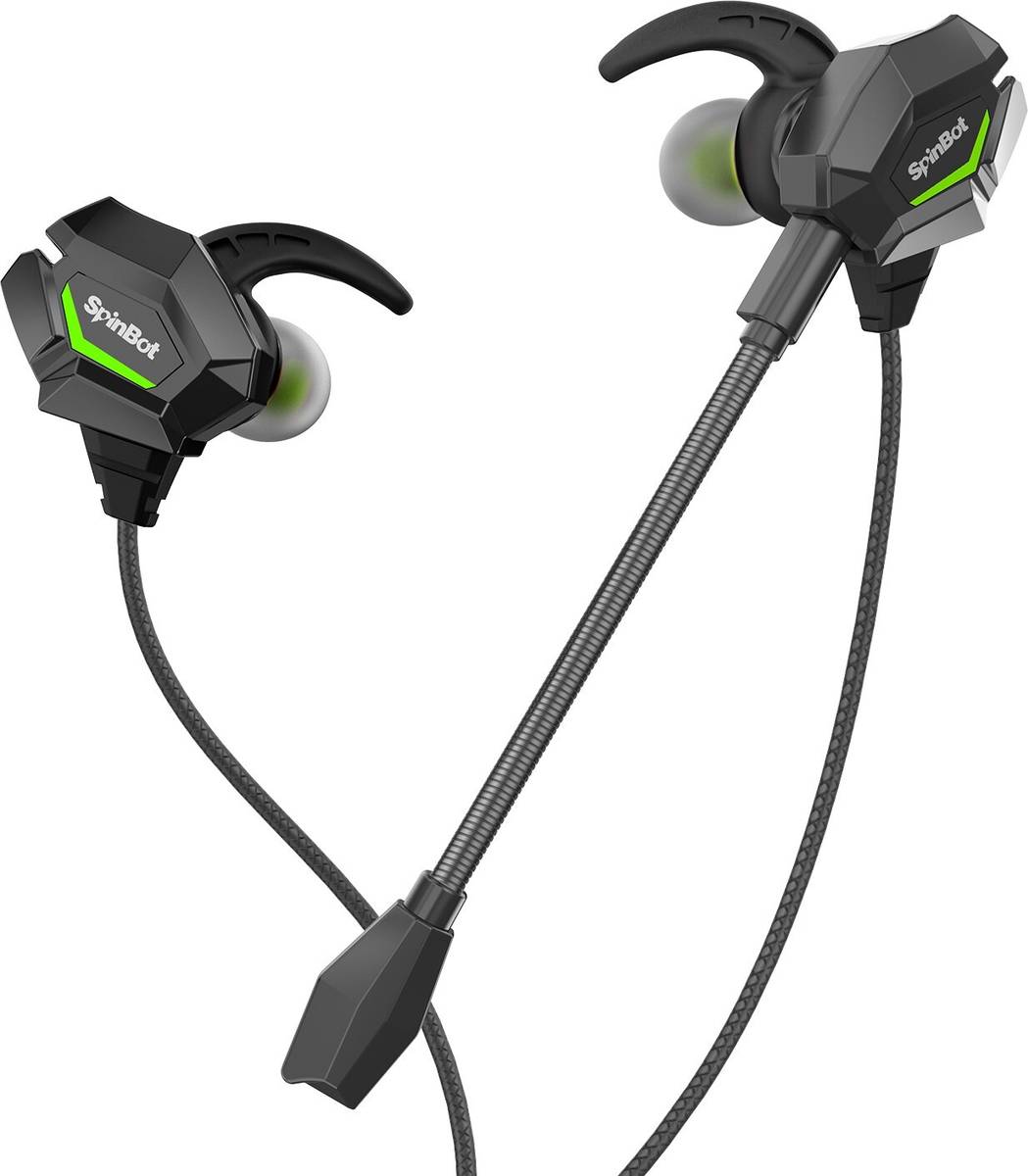 SpinBot BattleBudz W20 Wired Gaming Earphones with Boom Mic for Mobiles,PC,Xbox Wired Gaming