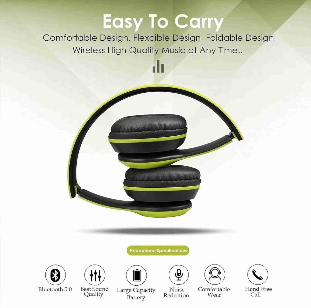 Techobucks New On Ear Headphones with Upto 15Hrs Playback,40MM Drivers,Padded Ear Cushions Bluetooth Gaming