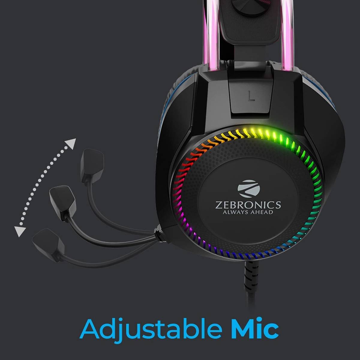 ZEBRONICS Zeb-Jet Pro Premium Headphone,LED Headband,Suspension Design, 2 mtr 3.5mm+USB Wired Gaming — photo 3