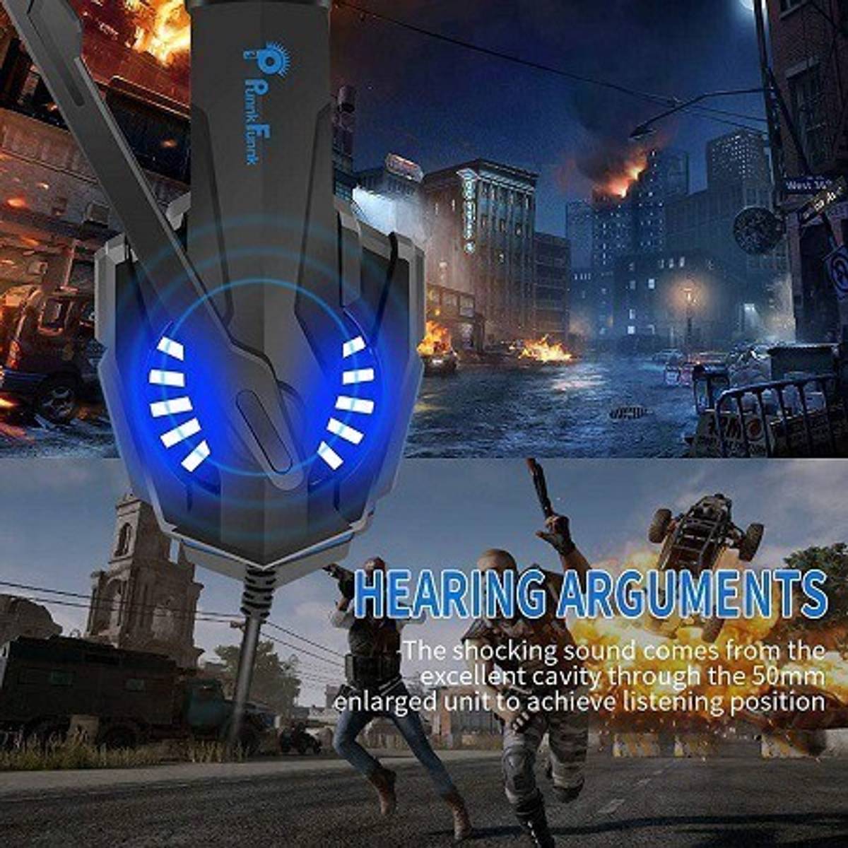 PunnkFunnk K20 Headset, Over Ear Headphones with Mic Wired Gaming — photo 3