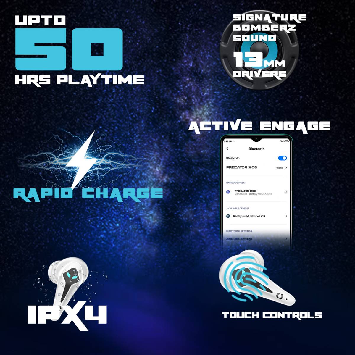 HOPPUP Predator Xo3 Gaming Earbuds with 35MS Bluetooth Gaming — photo 2