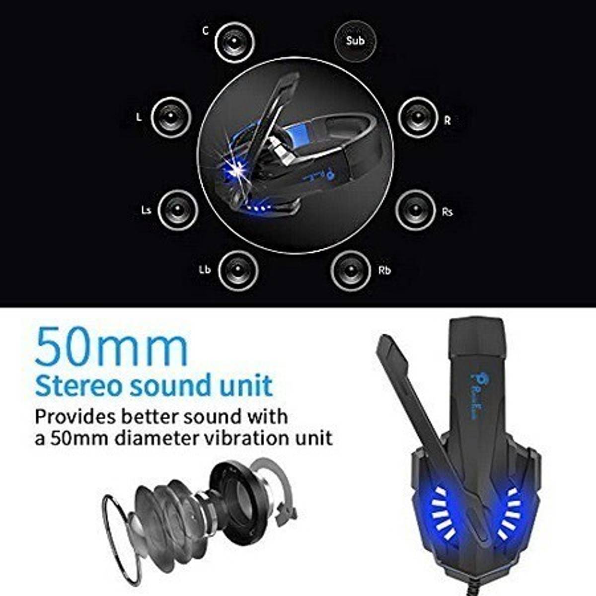 PunnkFunnk K20 Headset, Over Ear Headphones with Mic Wired Gaming — photo 5