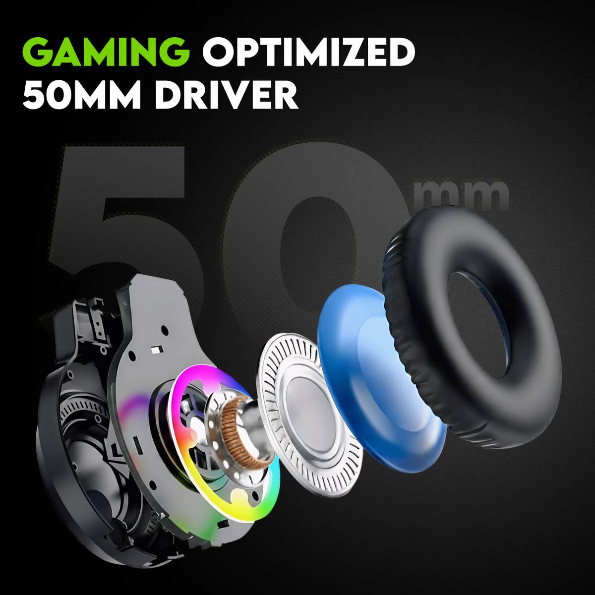 SpinBot BattleBudz H2 Headphone RGB Light|Boom Mic|Suspension Headband|Braided Cable| Wired Gaming — photo 3
