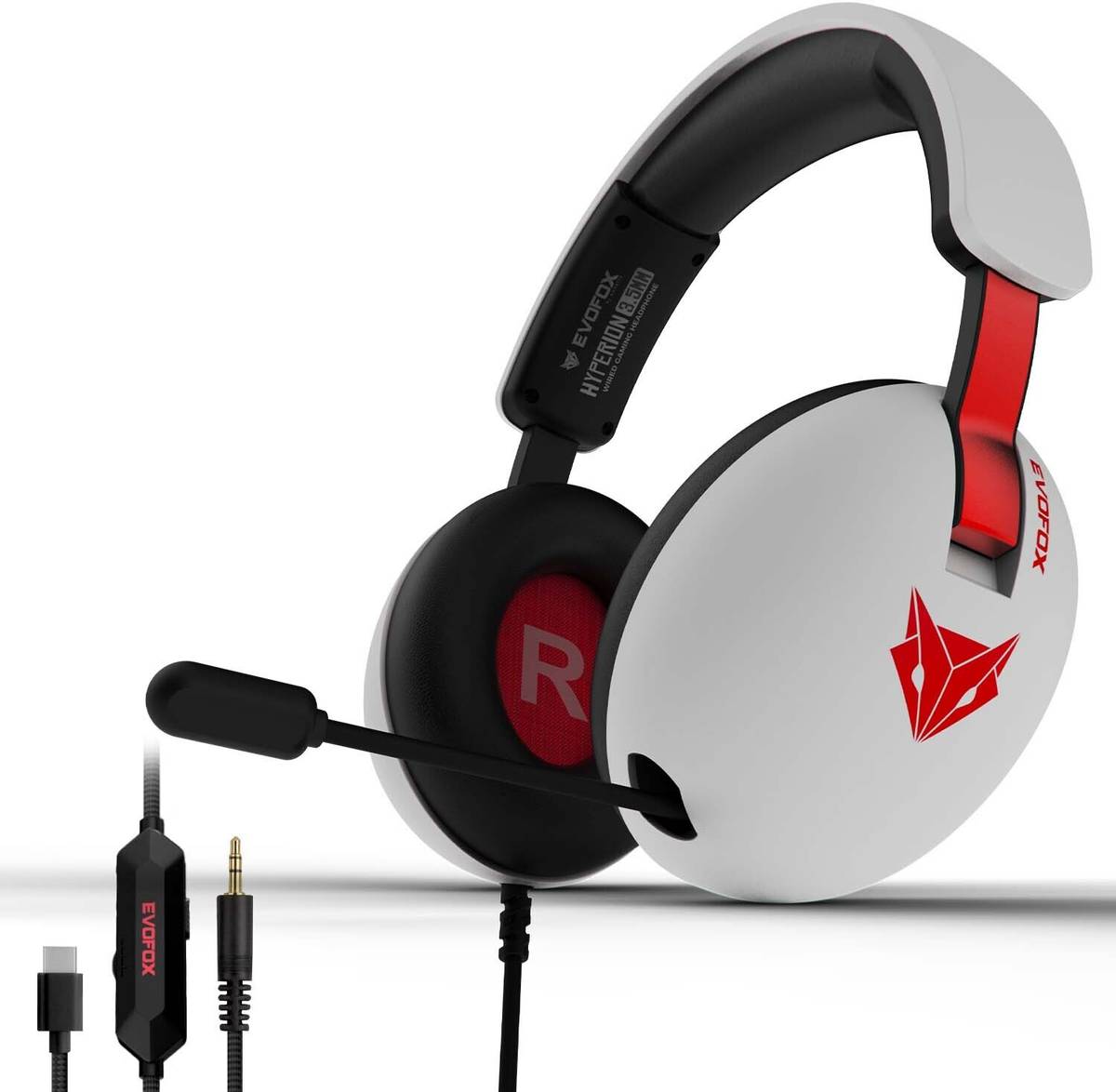 EVOFOX Hyperion 3.5mm + Type-C Immersive Surround Sound with Retractable Mic Wired Gaming