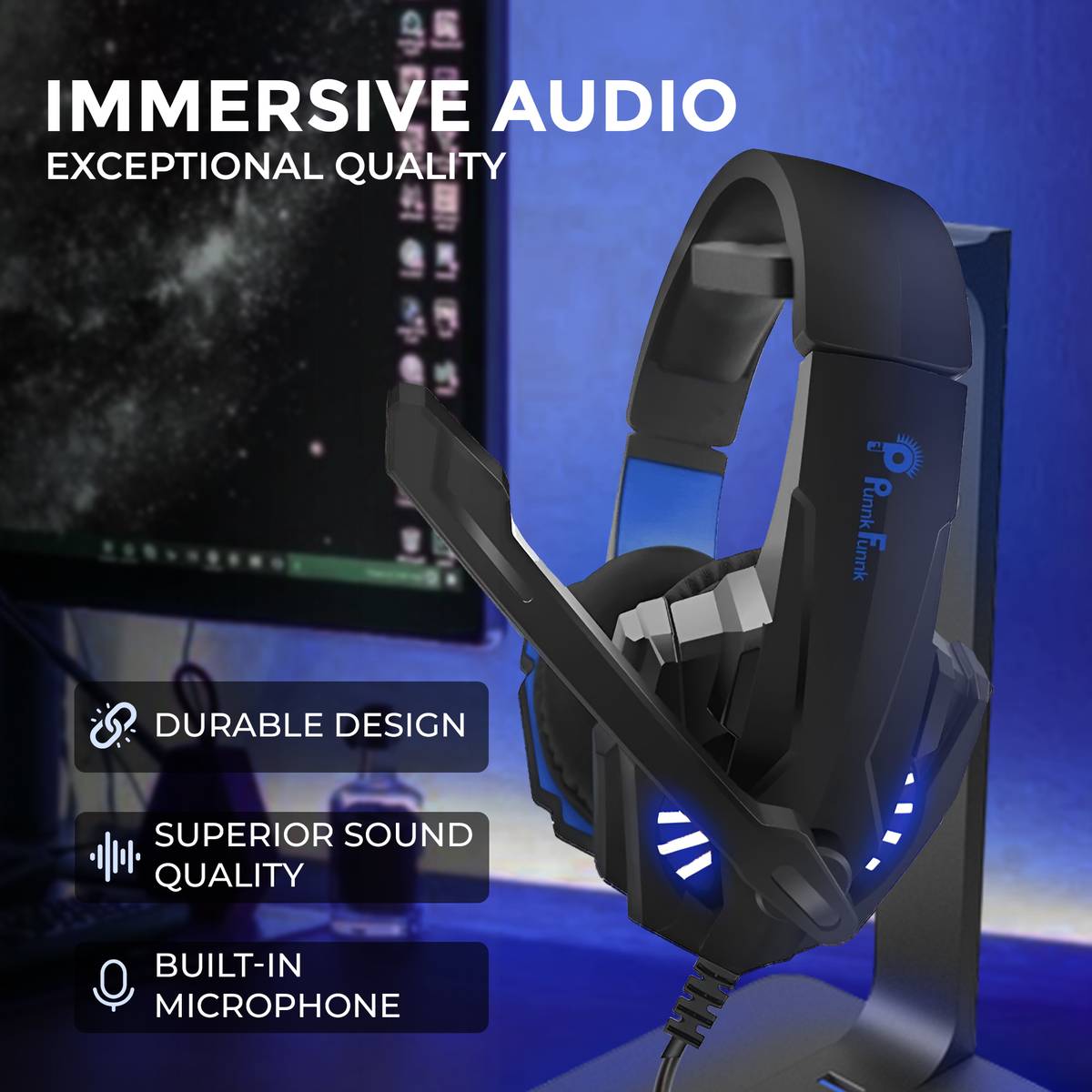 PunnkFunnk Music Studio Gaming & Online Classes with Other Voice Cancellation & Boom Sound Wired Gaming — photo 4
