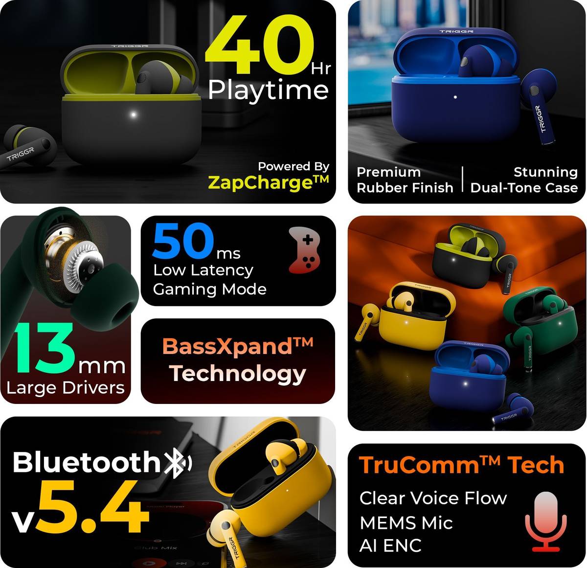 Ultrabuds N4 with Premium Finish, Rubber Grip Design, 40H Battery, 13 mm Drivers Bluetooth — photo 2