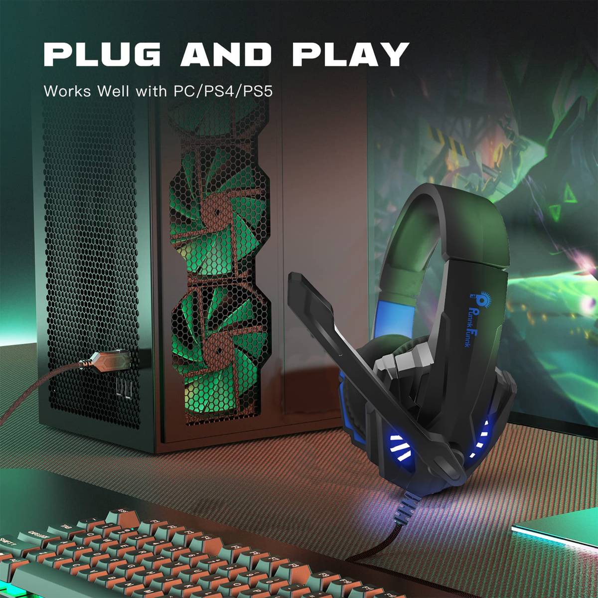 PunnkFunnk Music Studio Gaming & Online Classes with Other Voice Cancellation & Boom Sound Wired Gaming — photo 3