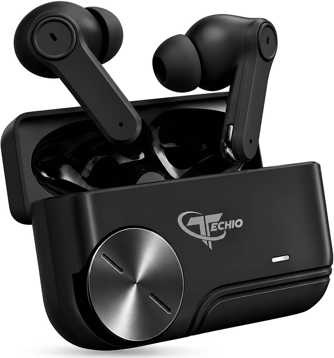 TECHIO True Wireless Bluetooth Earbuds | Powerful Bass Sound | Noise Reduction Mic Bluetooth