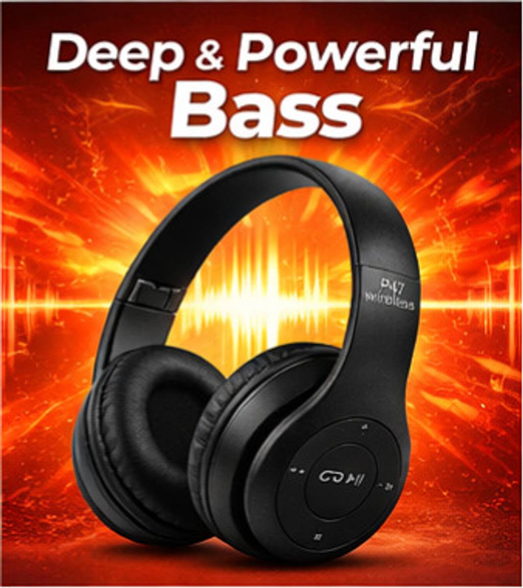 Wireless Bluetooth Headphones with Mic | 40H Battery with Deep Bass Bluetooth — photo 2