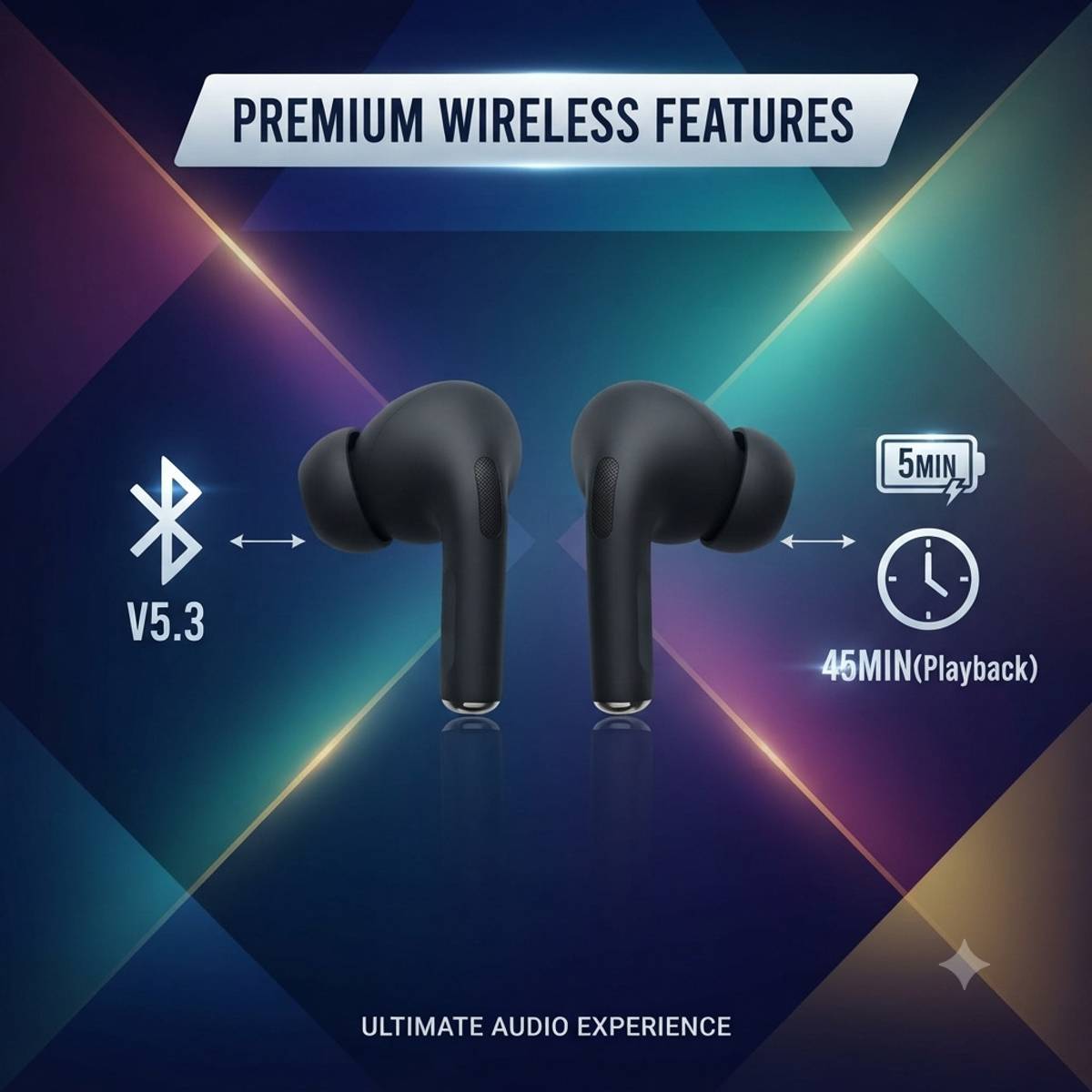True Wireless Earbuds with Charging Case, Black Bluetooth — photo 4