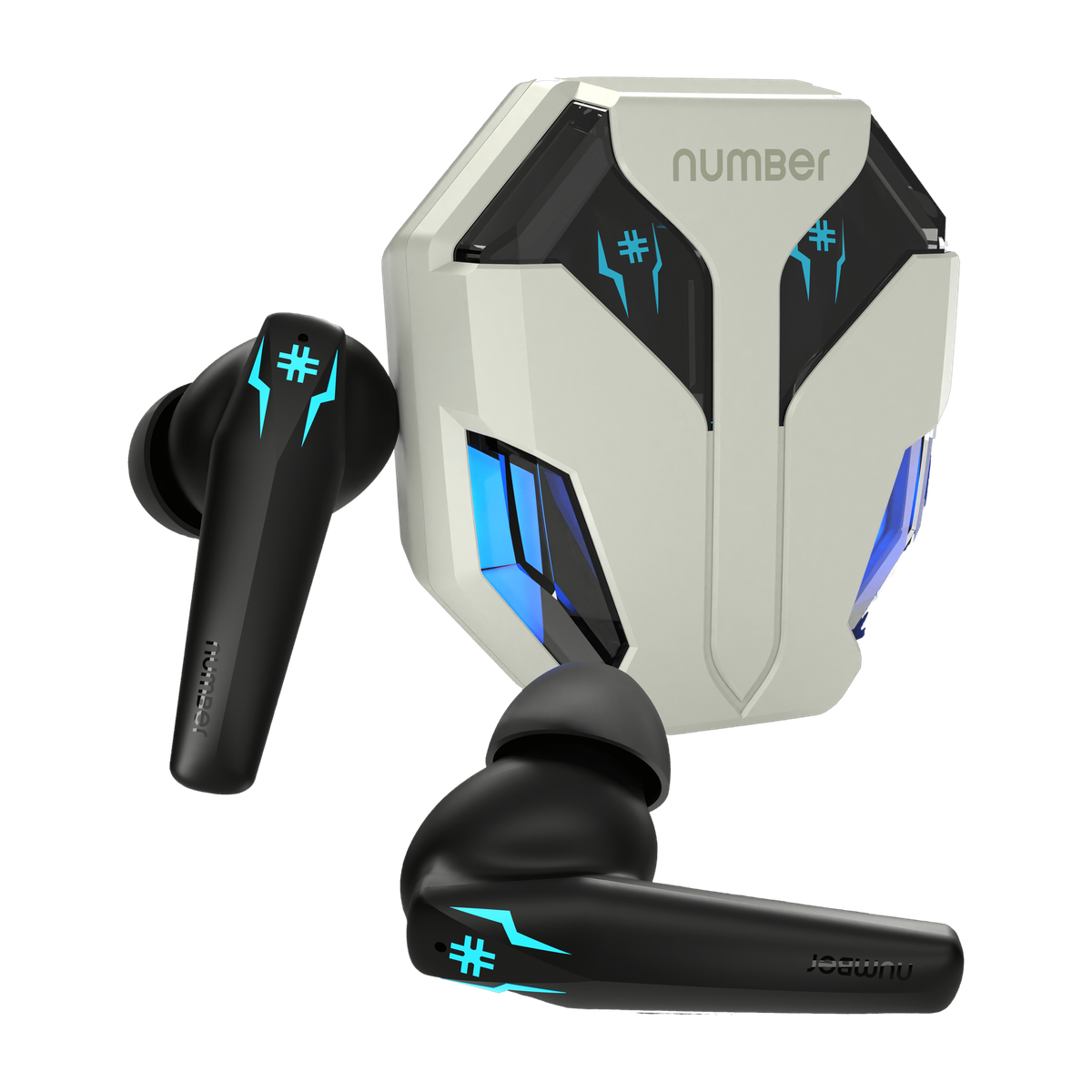 Number Super Buds Pro GT99 Dual Pair, 4 Mic ENC Gaming RGB TWS,35ms Latency,50H Battery Bluetooth Gaming
