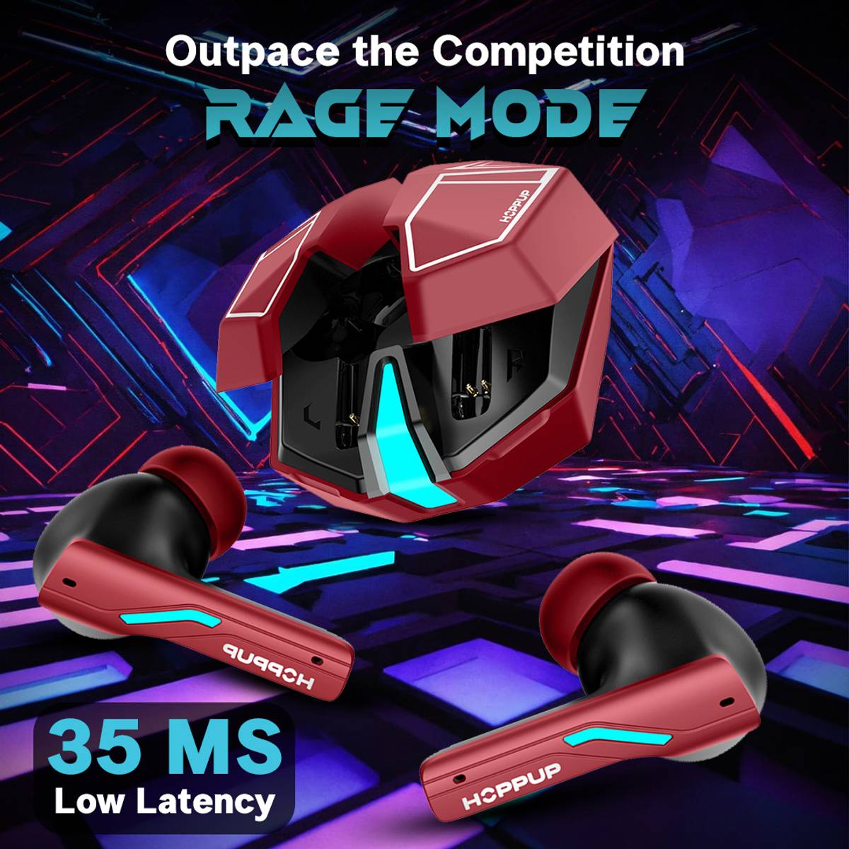 HOPPUP Xo6 Gaming Earbuds with 35MS Low Latency, RGB LED, 13MM DRIVERS & 50H PlayTime Bluetooth Gaming — photo 4