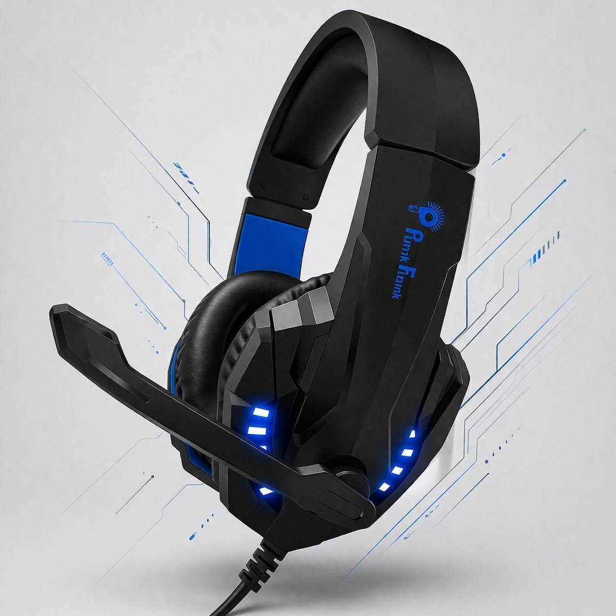 PunnkFunnk GM K20 Gaming Headset, Over Ear Gaming Headphones with Mic Wired Gaming