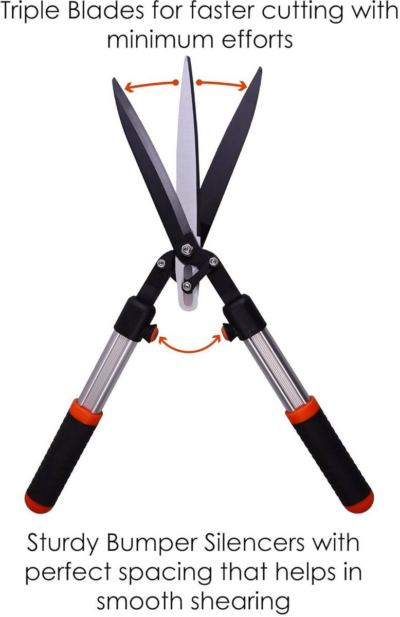 Sharpex HG2587 Hedge Shear with 3 Sharp Blade, Advance Spring Loaded Function Grass Shear Hedge Shear — photo 3