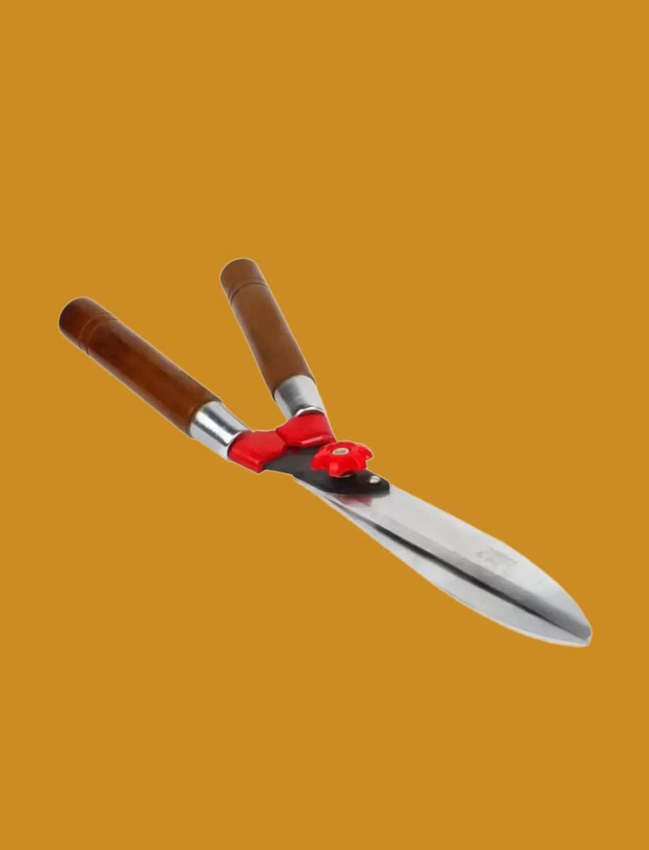 SHAHJI Grass Shear With Sturdy Handle , Wooden Hedge cutter, Garden Scissor Gardening Hedge Shear | Sharp Hedge Trimmer Scissor Plant Cutting Hedge Shear