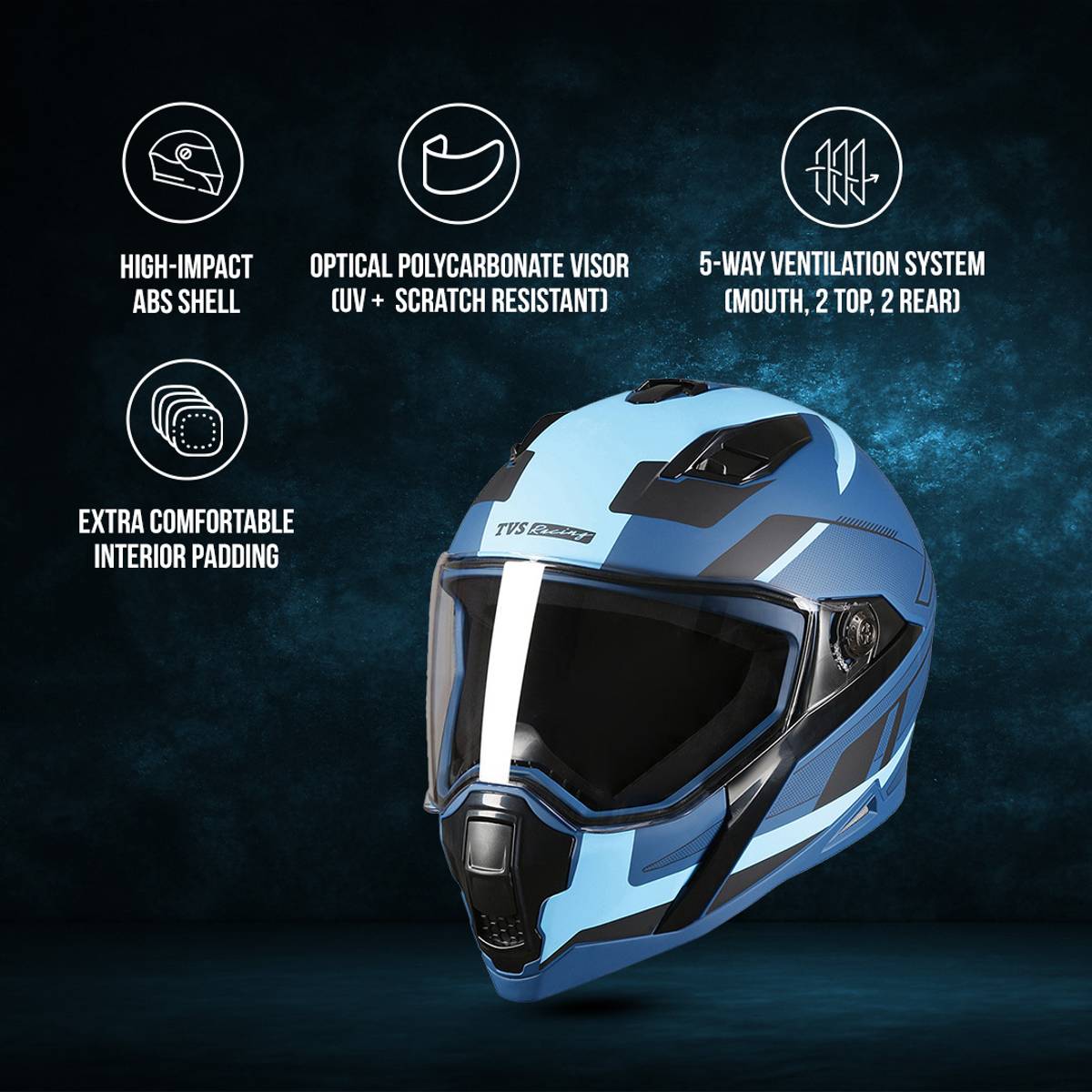 TVS Racing Anti Matter Motorbike Helmet — photo 4