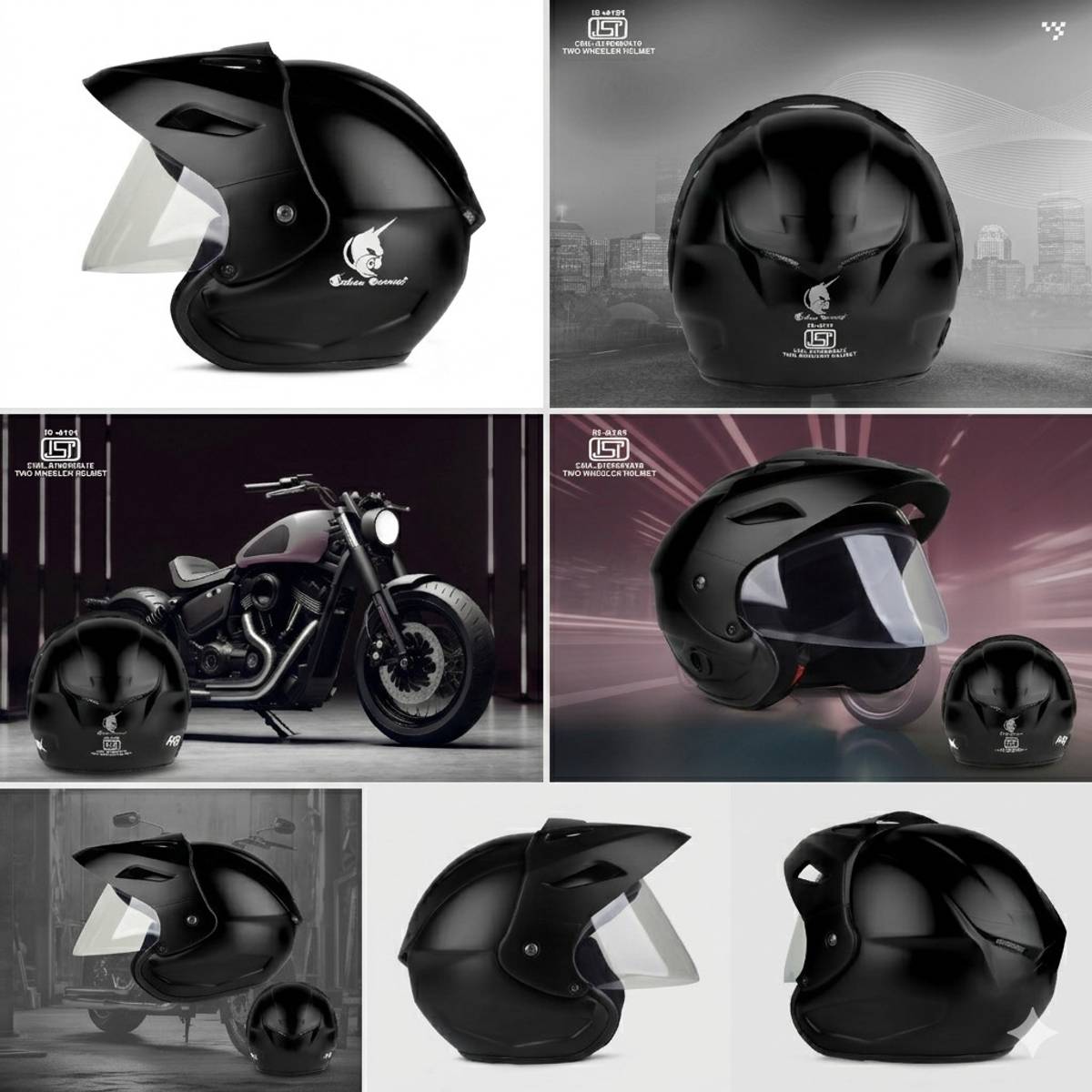 urban carrier ISI Certified ABS Material Half Face Stylish Helmet with Clear Visor For Men Motorbike Helmet — photo 5