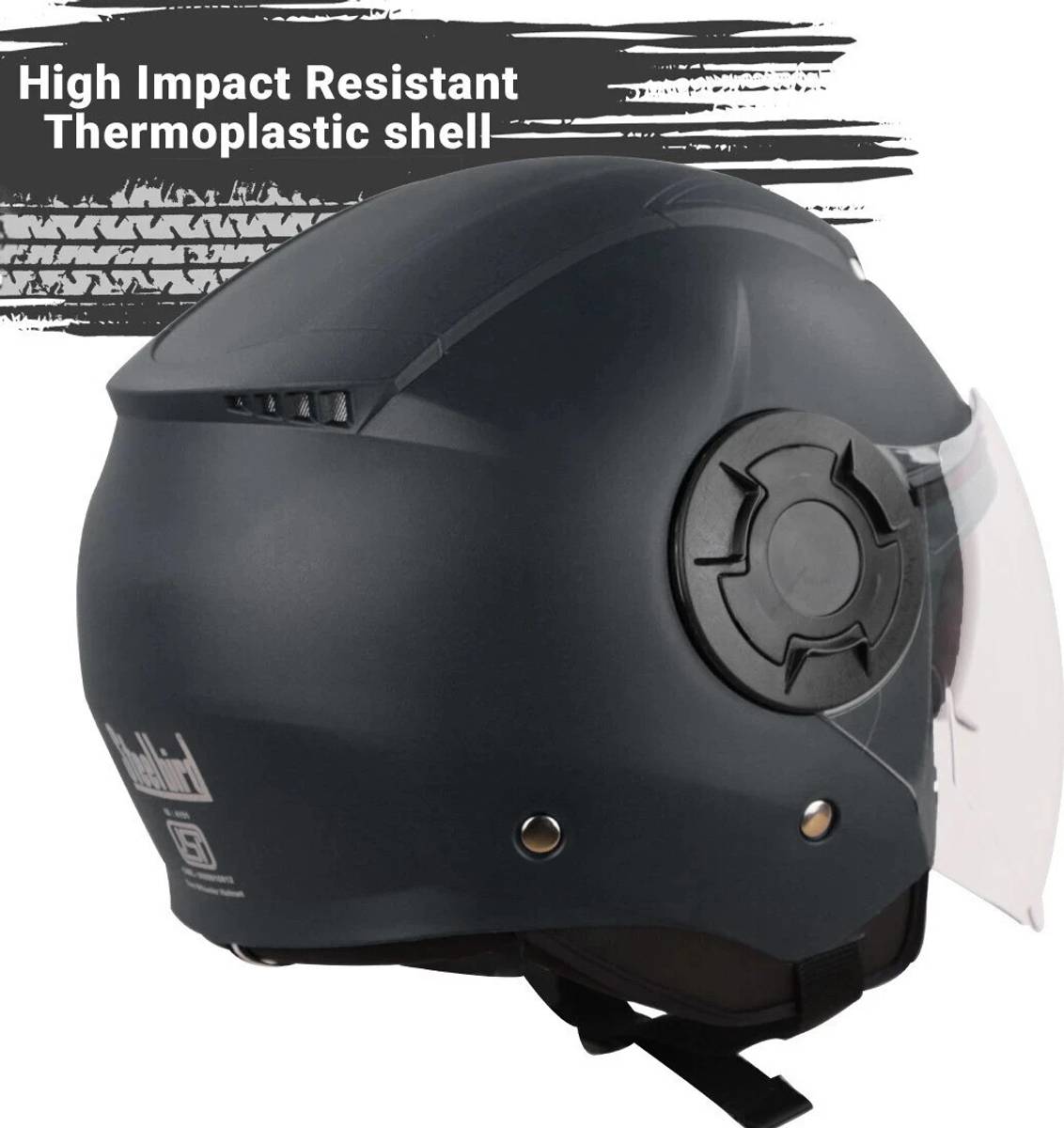 Steelbird GT Dashing ISI Certified Open Face for Men & Women with Inner Sun Shield Motorbike Helmet — photo 4