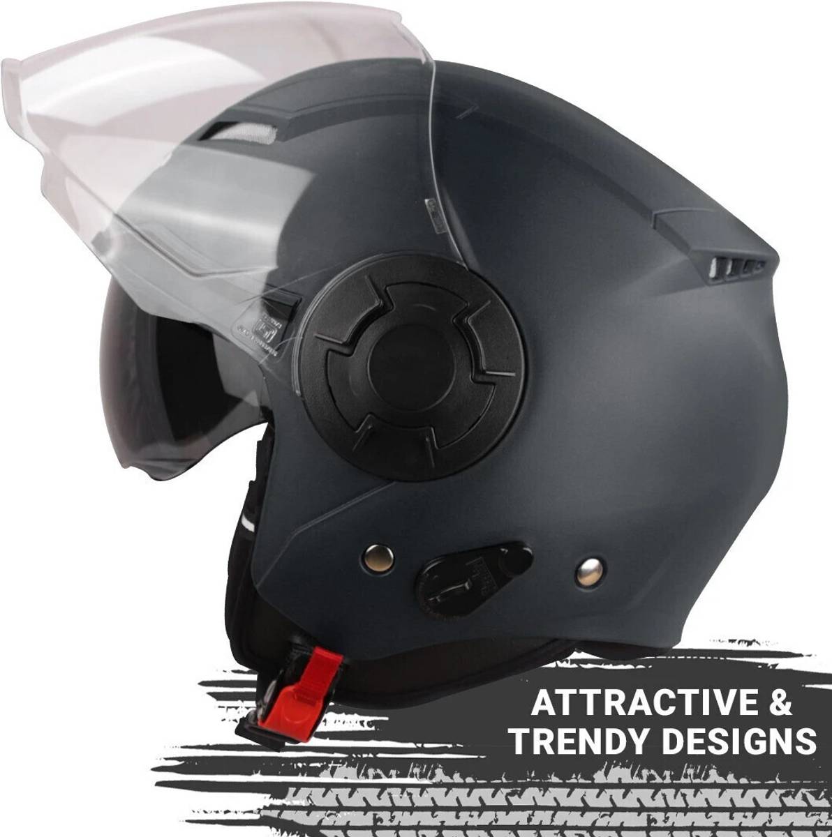 Steelbird GT Dashing ISI Certified Open Face for Men & Women with Inner Sun Shield Motorbike Helmet — photo 2