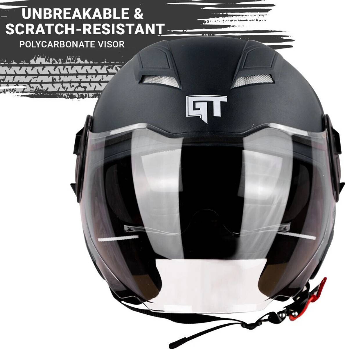 Steelbird GT Dashing ISI Certified Open Face for Men & Women with Inner Sun Shield Motorbike Helmet — photo 3