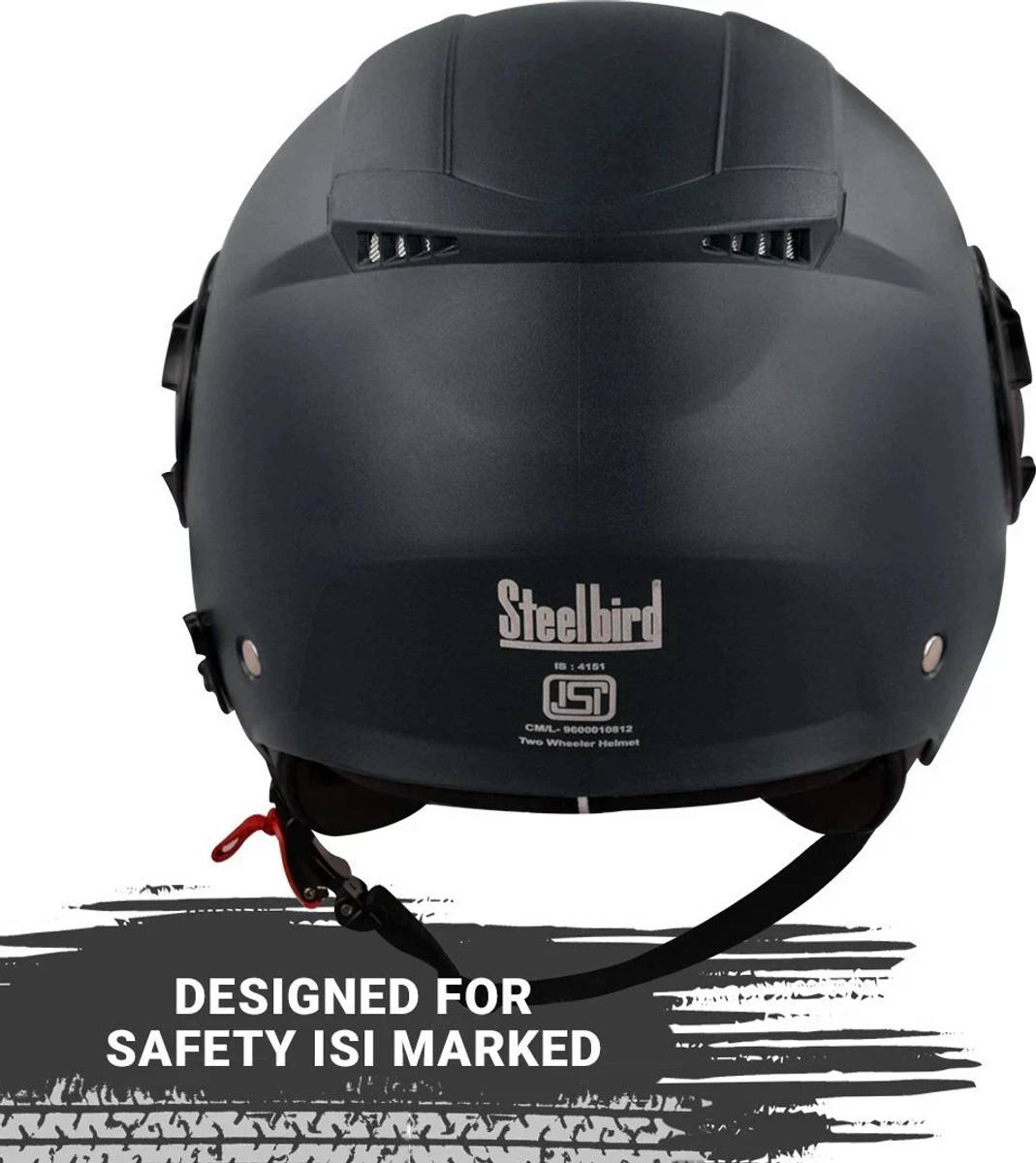 Steelbird GT Dashing ISI Certified Open Face for Men & Women with Inner Sun Shield Motorbike Helmet — photo 5