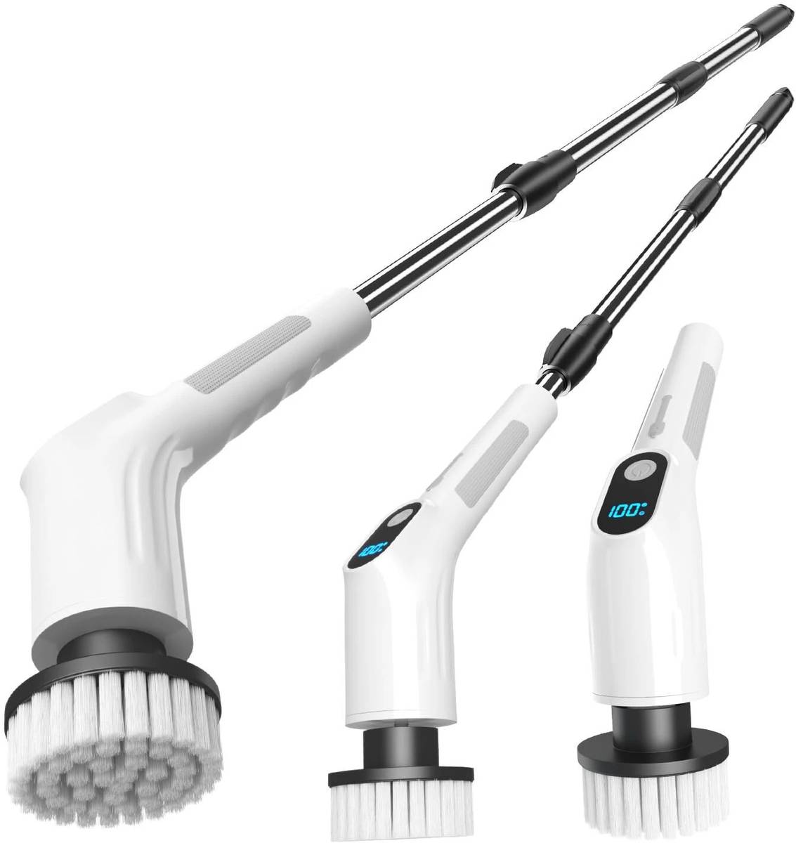 Kingone Electric Spin Scrubber 10 in 1 Electric Mop Home Cleaner 420RPM-8 Replaceable Plastic Wet and Dry Brush