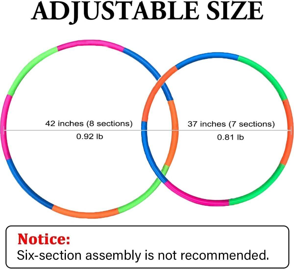 Daily Fest Detachable Adjustable Plastic Hoops - Kids Hula Rings Sports, Exercise, Playing Hula Hoop — photo 3