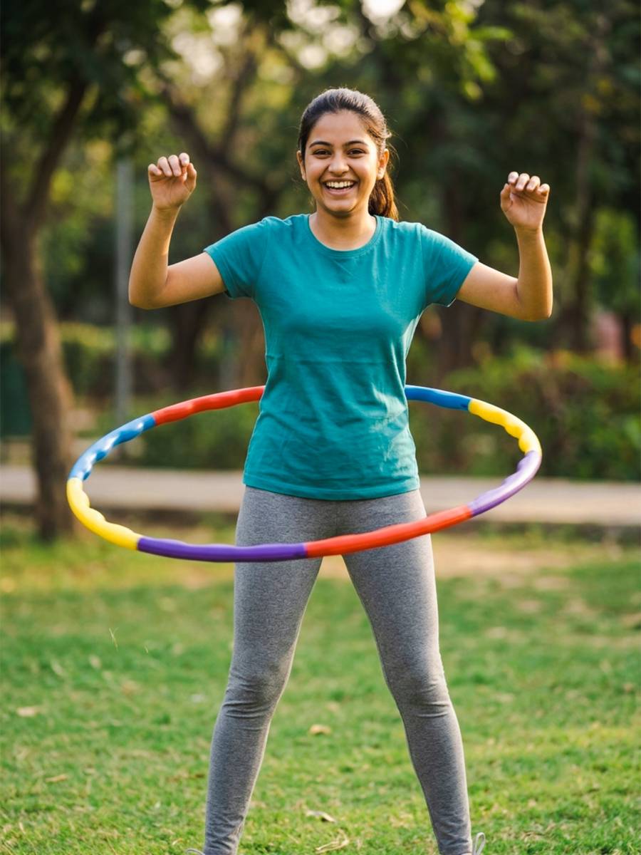 333MART Hula Hoop for Adults & Kids, Inter-Lockable 8 Pieces Exercise & Fitness Hula Hoop