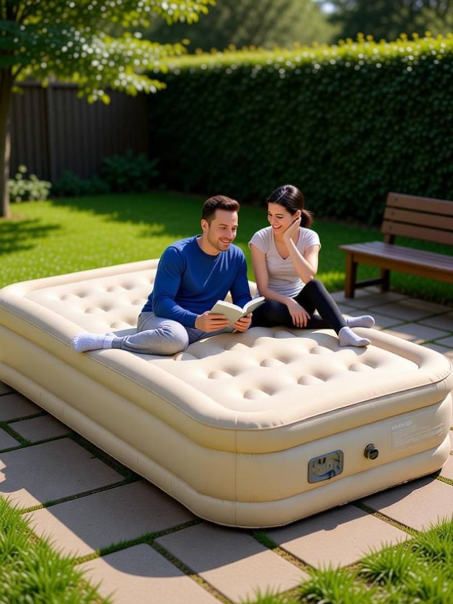 WTE {Premium} Inflatable Bed Air Sofa Cum Bed | Portable Air Mattress with Pump Velvet 4 Seater Inflatable Sofa — photo 2
