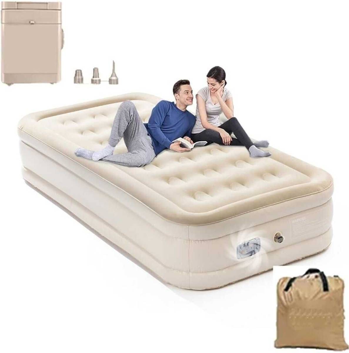 NKY Inflatable Air Bed Mattress Air Sofa Cum Bed Portable Sleeping Air Bed for Room Leatherette 2 Seater Inflatable Sofa