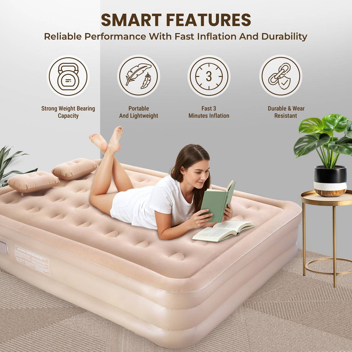 Comfortable Air Bed Mattress Leatherette 1 Seater Inflatable Sofa — photo 3