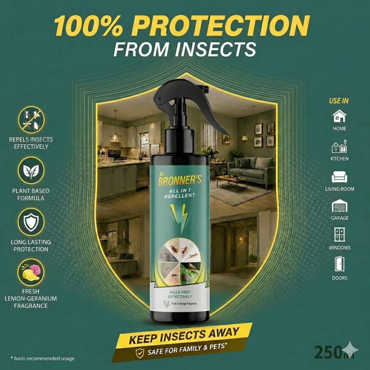 Dr.Bronner's Herbal Insect & Pest Control Spray | Extra Strong, No Chemicals — photo 3