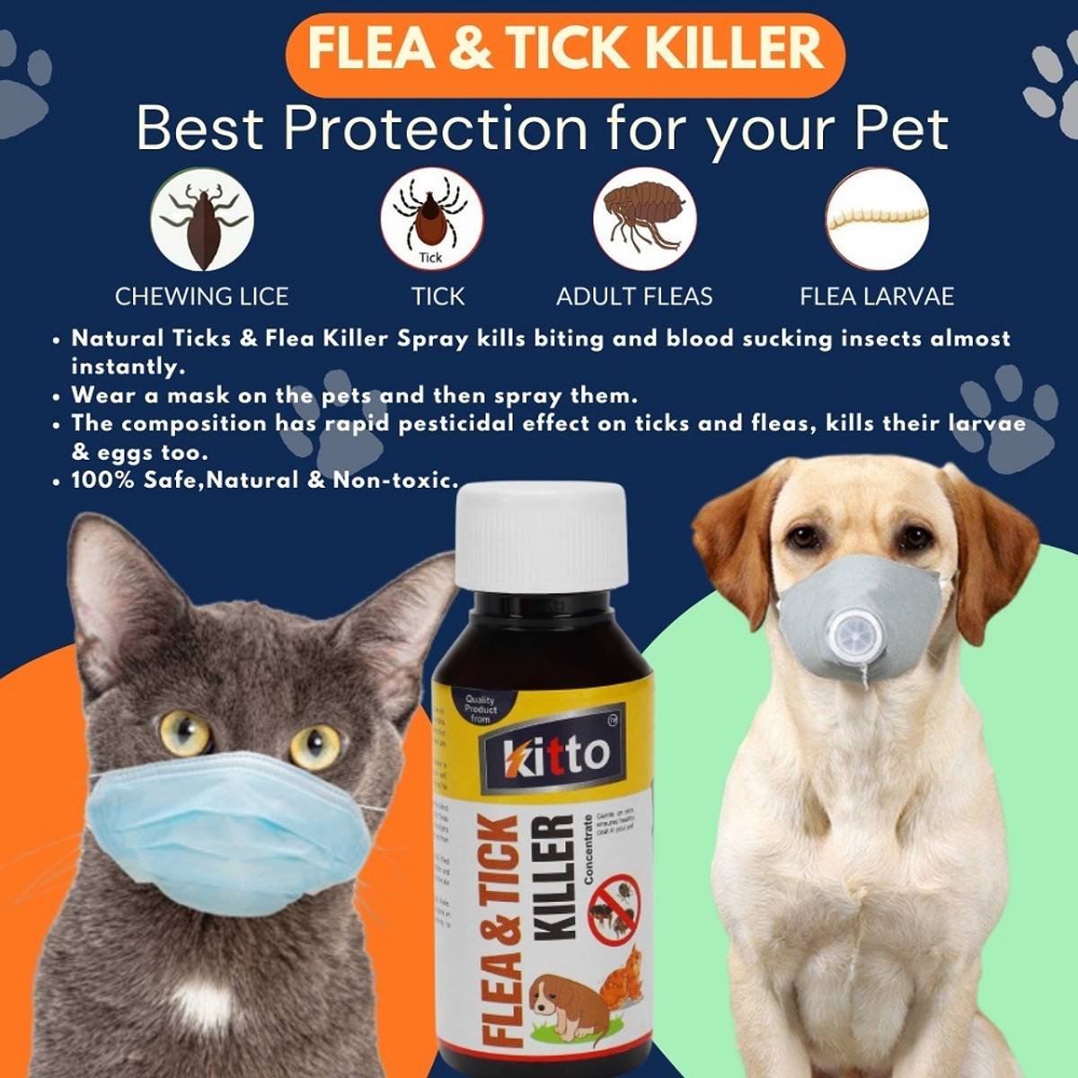 kitto Tick And Flea Repellent Spray For All Pets Organic and Safe Spray — photo 3
